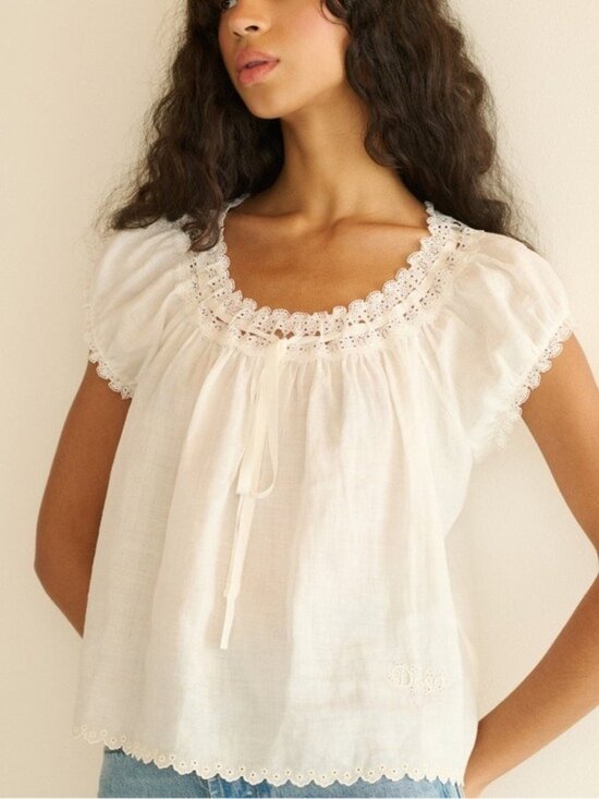 Doen Tops - Doen MARINETTE TOP in Salt , S